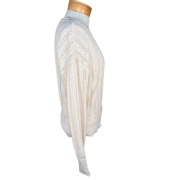 ASTR The Label Cream Colored Faux Wrap Stretchy Knit Semi-Sheer Sweater Med EUC - Picture 4 of 14